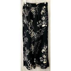 a new day Pants Women Size M Black Wide Leg Pull-On Cap Rise